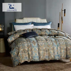 Liv-Esthete Noble Winter 100% Goose Down Quilt Filler 3D Bread Duvet Comforter European Palace Blanket Queen King Cotton Cover