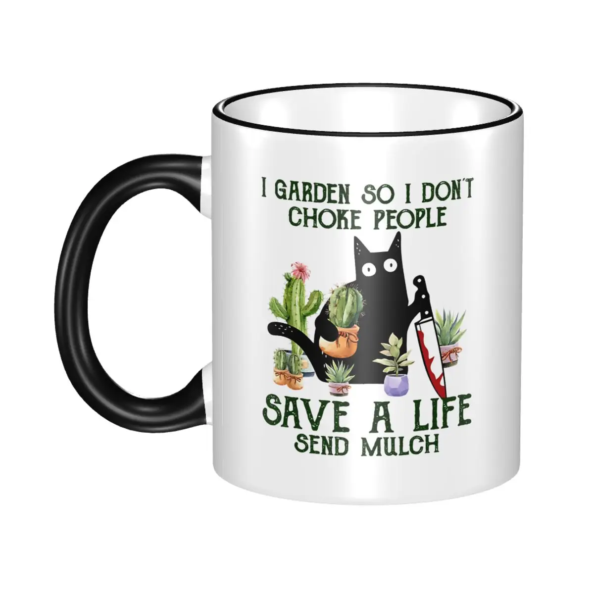 High Quality I Crochet So I Don't Choke People Pyjamas Cat Crocheting Accessories Mugs Fun Funny Cat Meme Coffee Cup