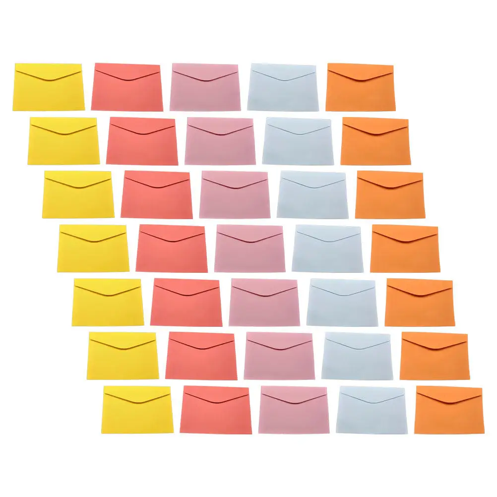 

50Pcs Colorful Letter Envelopes Medium Size Self Adhesive Blank Envelopes for Business Cards Postcards Cash Money Security Use