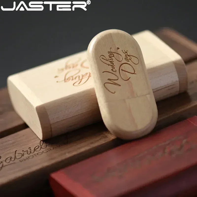 JASTER USB 2.0 gorąca sprzedaży owalne drewniane USB + BOX pendrive (darmowe własne logo) USB 4GB 8GB 16GB 32GB 64GB pamięć USB