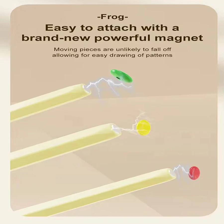 1 szt. - Tablica do rysowania dla maluchów z magnesami, koralikami i pisakiem, urocza tablica do rysowania z żabkami, duża tablica do bazgrołów, zabawka edukacyjna, prezent
