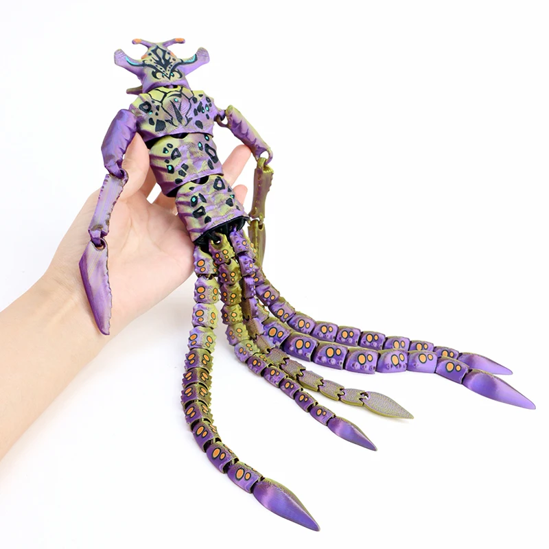 38 cm große Subnautica Sea Emperor Leviathan 3D-gedruckte Actionfigur mit beweglichen Gelenken, Farbverlaufsmodell, Spielzeug für Jungenfans