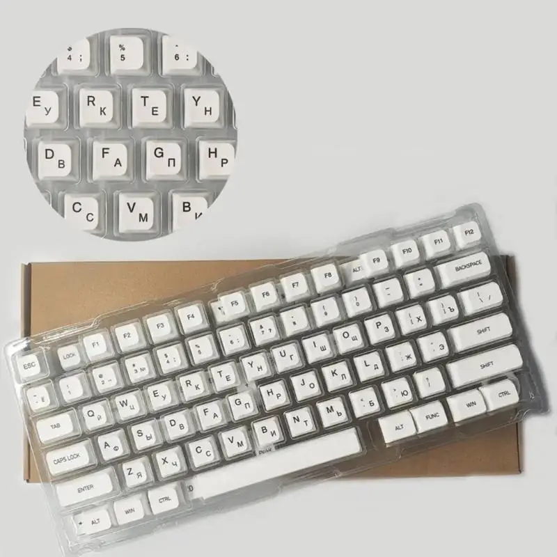 31BA Keycaps Set Minimalist White Keycap XDA Profile for 61/ 104 108 Layouts