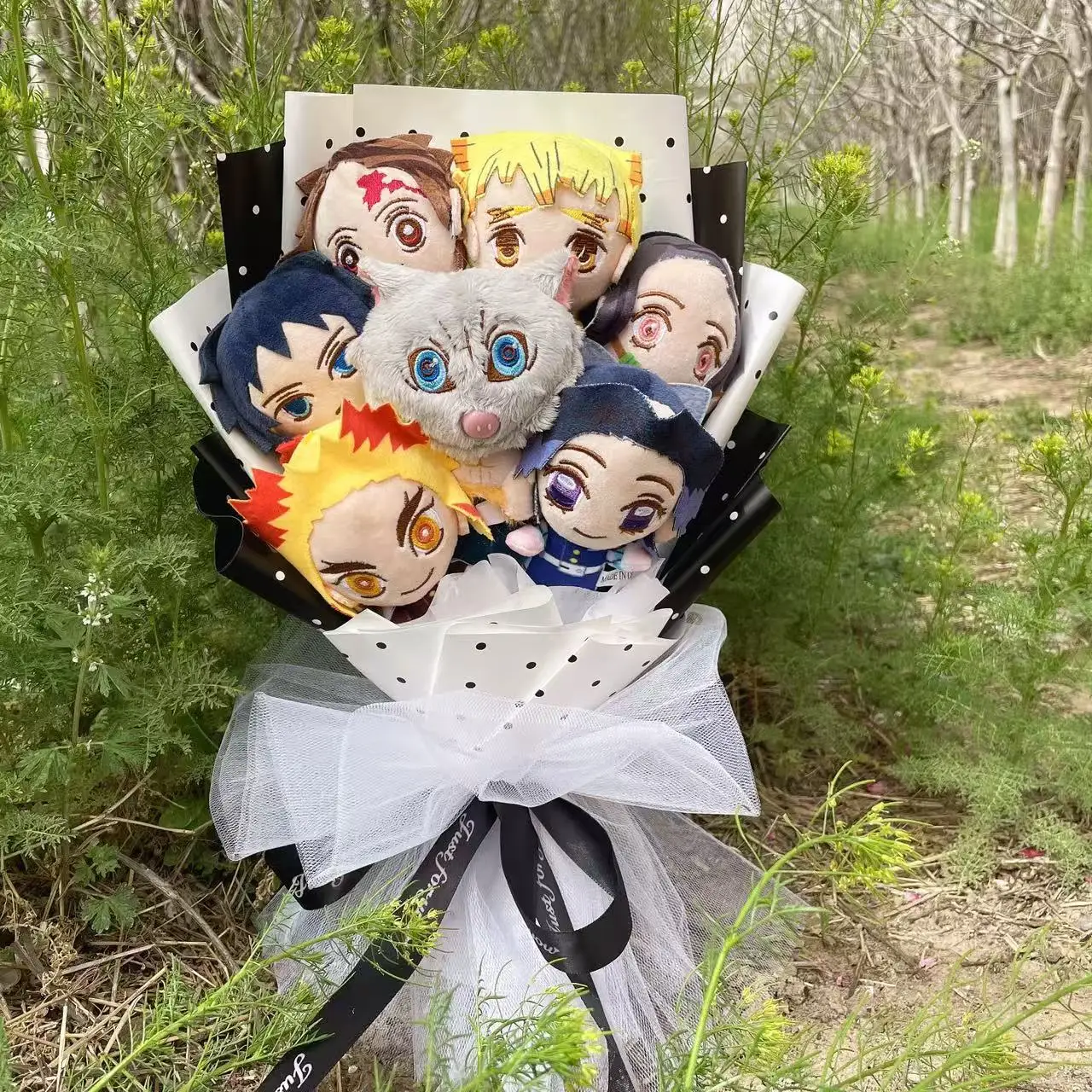 

Hot Japan Demon Slayer Plush Bouquet Lovely Anime Kimetsu NoYaiba Kamado Tanjirou Nezuko Plush Toys Graduation Birthday Gifts