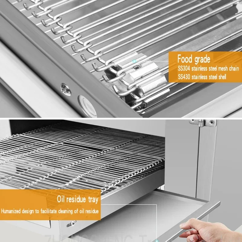 8.5KW 18 Inch Intelligent commercial pizza oven crawler pizza oven electric baking hamburger bread oven oven food processor