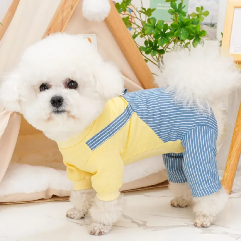 

Small Dog Jumpsuit Yorkshire Terrier Pomeranian Schnauzer Poodle Bichon Frise puppy Pet Clothing Maltese Dog Clothes Apparel
