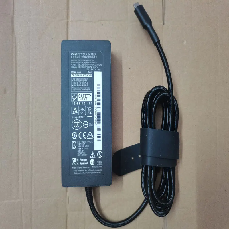 

OEM 100W 20V 5A RC30-0310 AC Adapter USB-C For Razer Blade Stealth 13 RZ09-0310 Gaming Laptop Original Puryuan