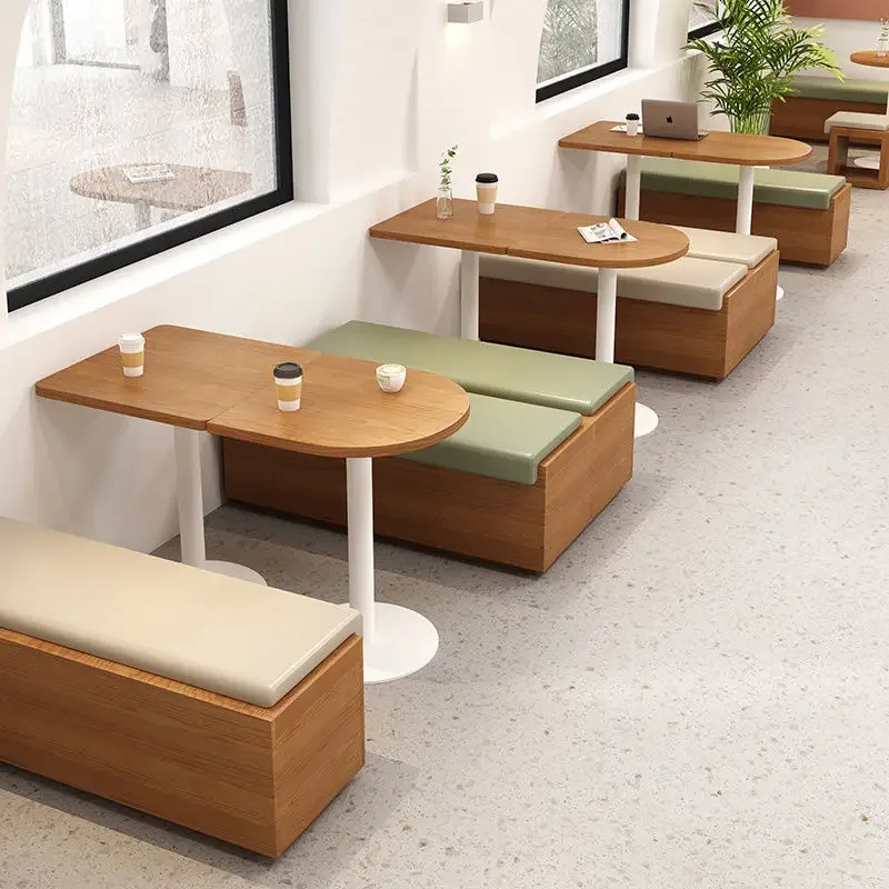 Business leisure backrest table and chair combination Customized Tables and Chairs in Sofa Book bar and clean bar image 3