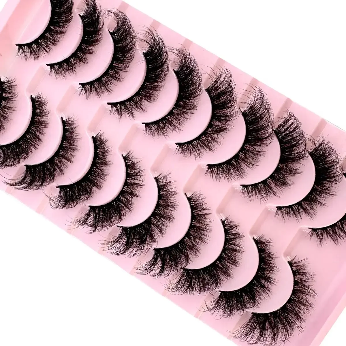 HBZGTLAD 3D7 Paar dicke künstliche Wimpern, Nerzwimpern, Katzenwimpern, flauschige, voluminöse Wimpern, künstliche Wimpern, natürliche Wimpern