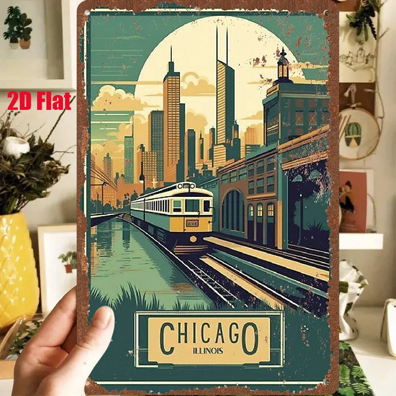 2D Flat - 1pc 2D [Flat] Metal Sign Vintage Tin Art 
