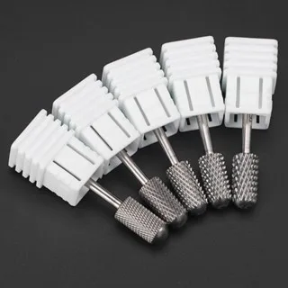 Two-way cylinder Carbide Nail Drill Bit Electric Manicure Drills Milling Cutter Burr Apparatus Nail Files Bits