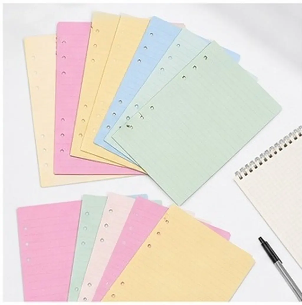 A5 Loose-Leaf Refill Paper Colorful Notebook Core Sheets for School Store Writing Drawing Journaling A5 Loose-Leaf Paper