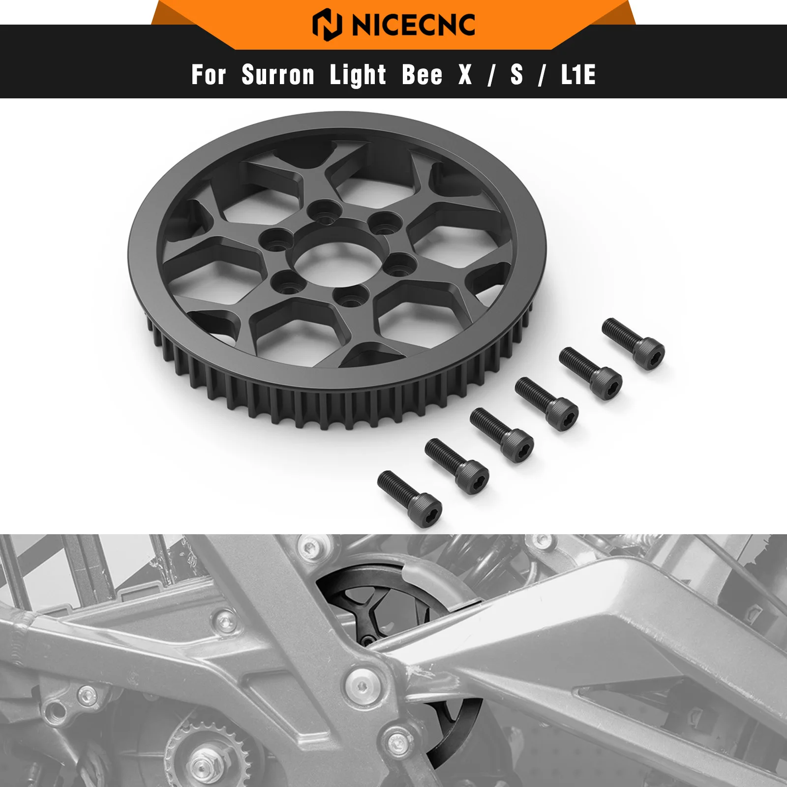 

NICECNC For Surron Light Bee X Light Bee S Light Bee L1E Steel Secondary Pulley For Segway X160 X260 Electric Dirt Bike 2025