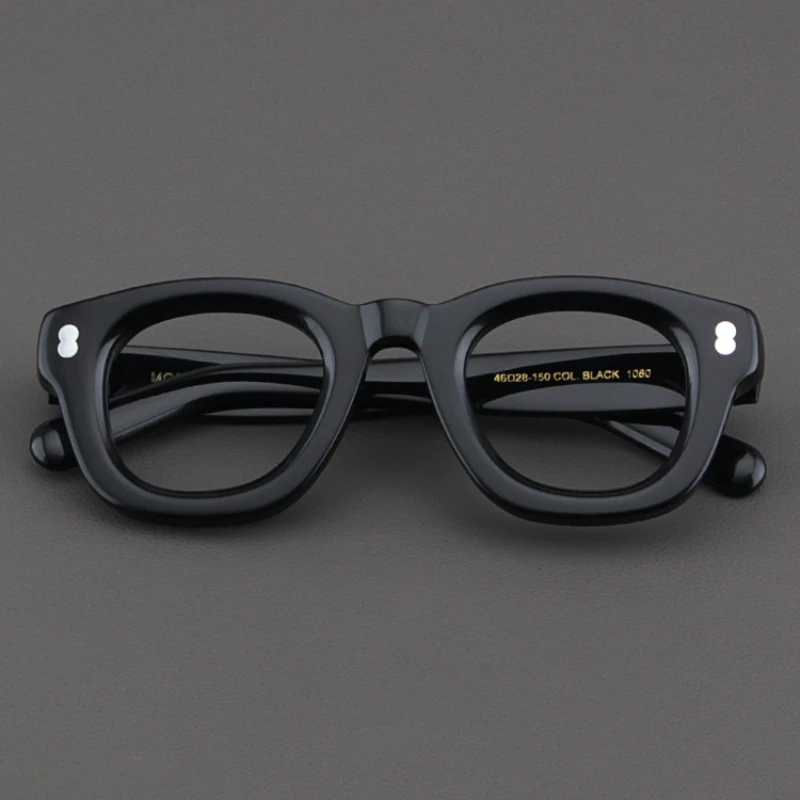 2024 Men Retro Square High Quality Acetate Matte Black Coarse Frame Thick Plate Women Myopia Optical Prescription Glasses Frame