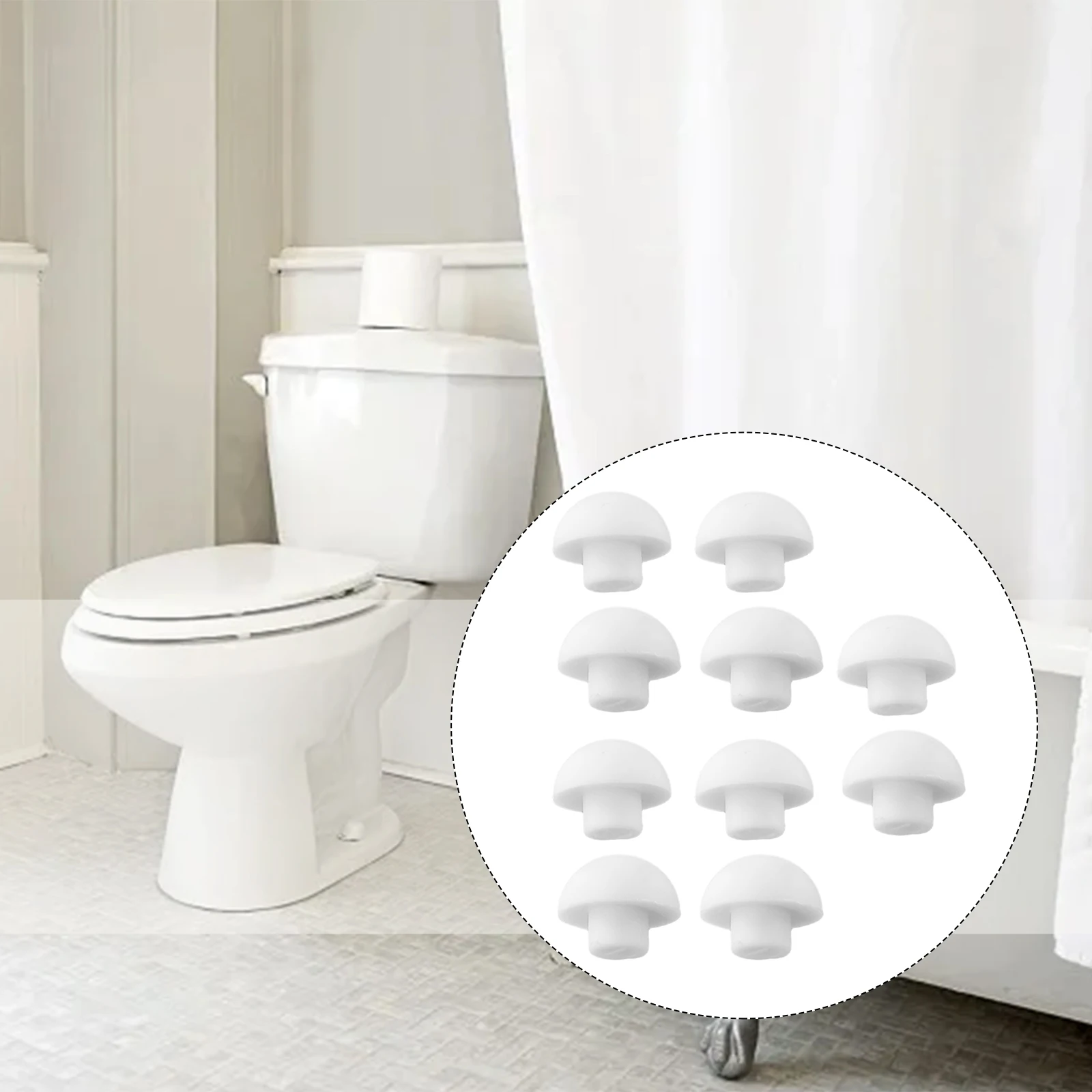 10pcs Toilet Lid Accessories Brand New Toilet Seat Buffers Pack-White Stop Bumper Self Adhesive Toilet Seat Sticker Gasket Set