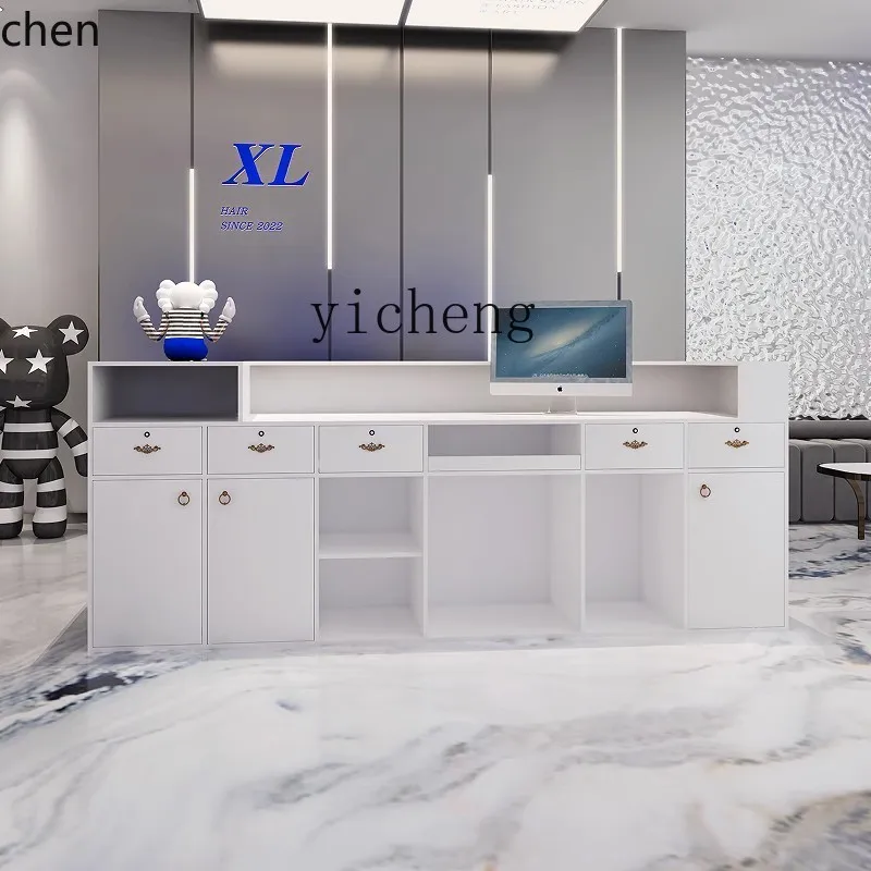 YFY Barber Shop Stainless Steel Bar Checkout page Counter Restaurant Reception desk