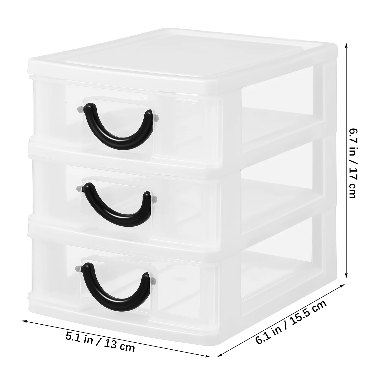 

Plastic Drawer Organizer 3 Drawers Desktop Makeup Craft Stationery Storage Box Compact Desk Organizer for Office Home Study