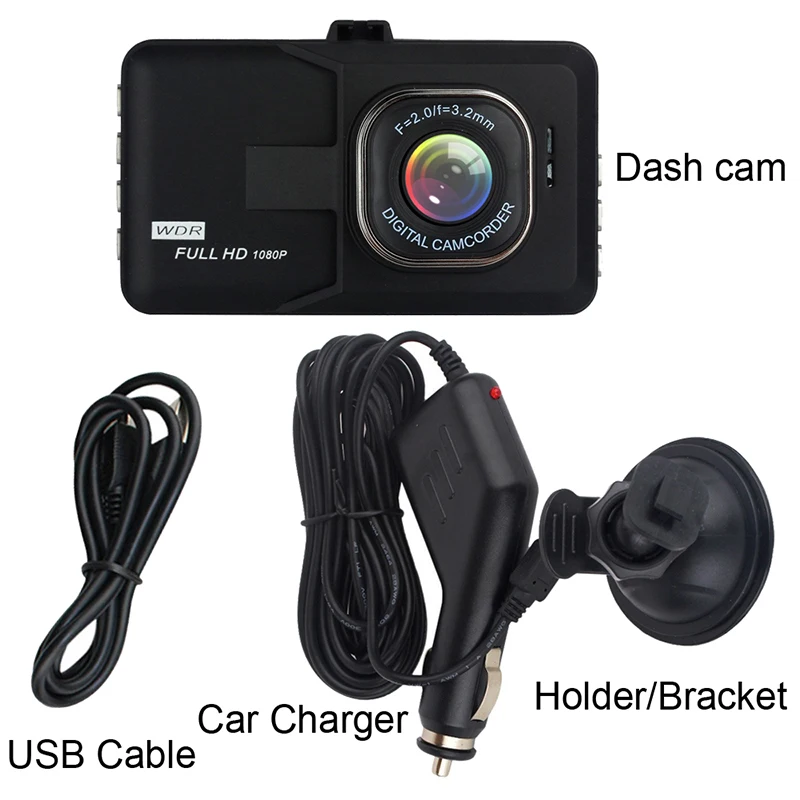 Vehicle Dash Cam For Car 3-Inch 1080P LCD Wide Angle Driving Recorder High-definition Night Vision Car DVR Dash Camera Video