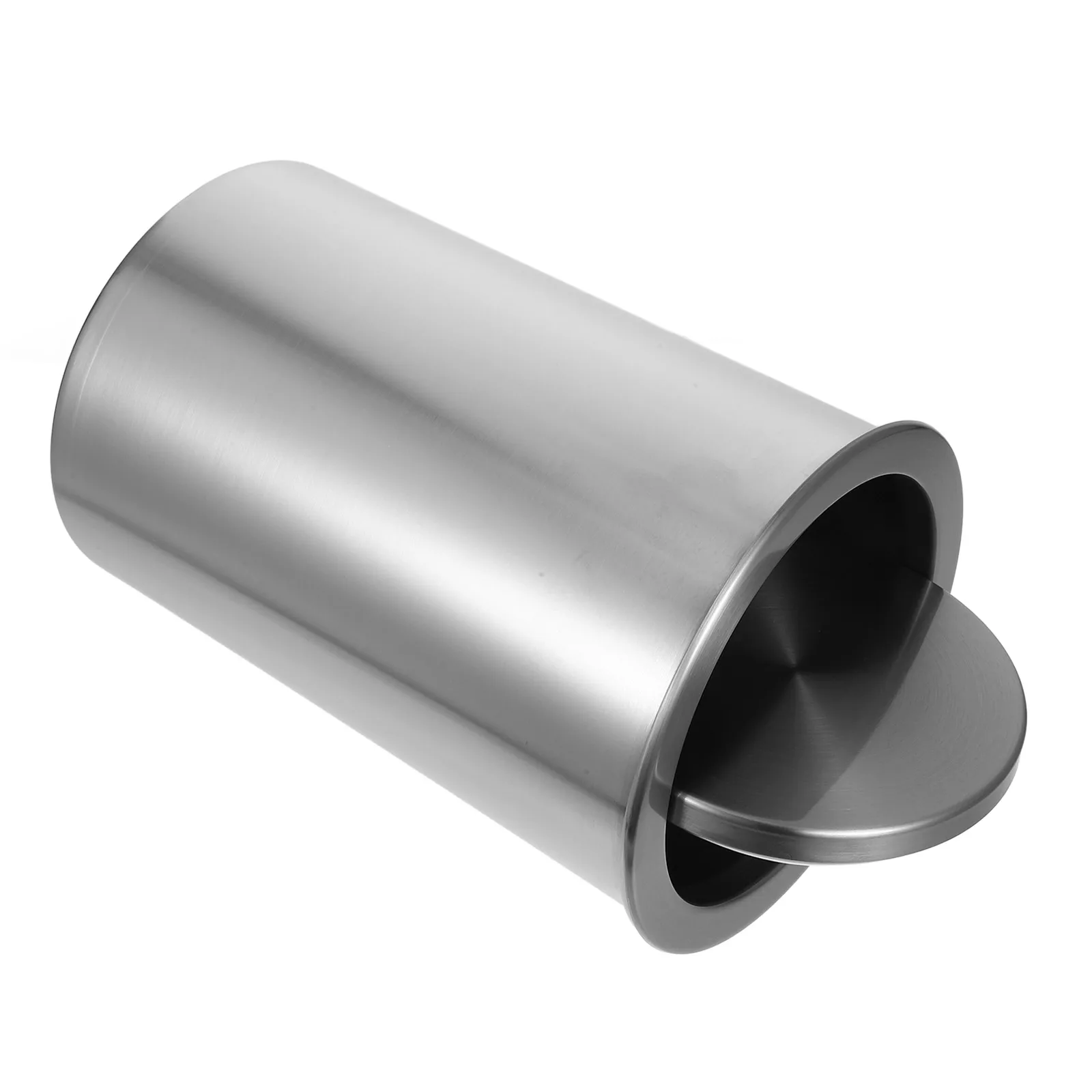 

1 set 1 Set Embedded Trash Can Stainless Steel Countertop Round Bin Kitchen Waste Holder Easy Open Lid Tabletop Garbage