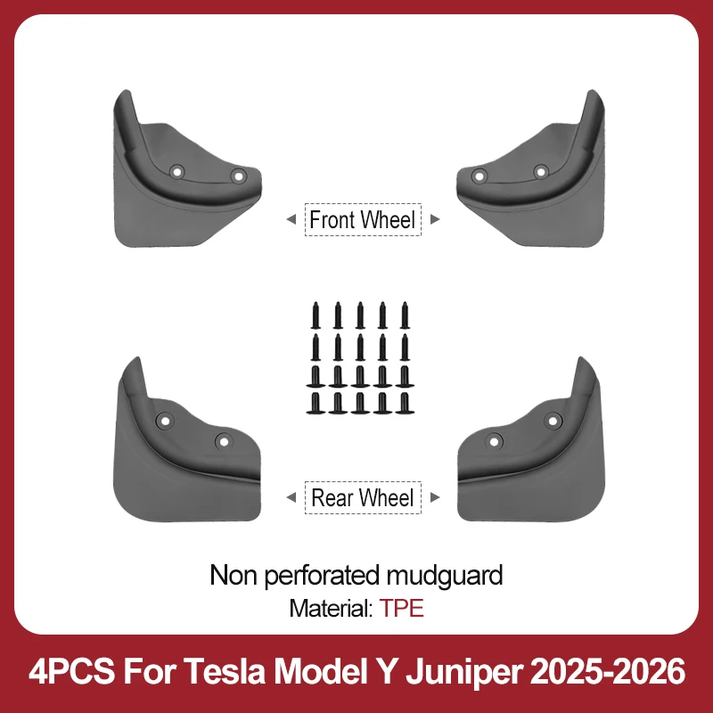 Geschikt voor Tesla Model 3 Highland Model Y Juniper 2025 2026 spatbord niet-geperforeerd spatbord slijtvast onzichtbare versie