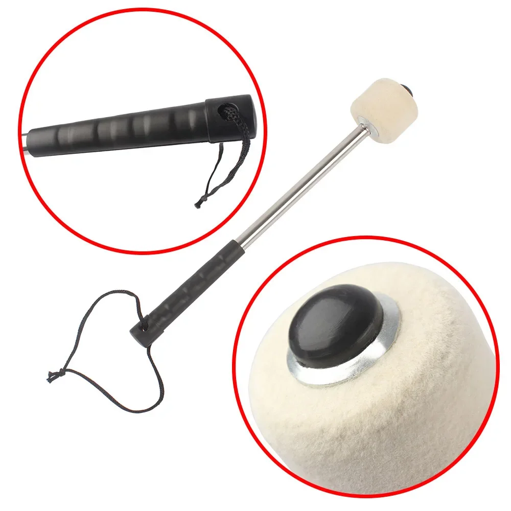 M MBAT 2 Pcs/Set Wool Felt Drum Sticks Non-Slip Bass Drum Mallet Indispensable Percussion Instrument Accessories Parts