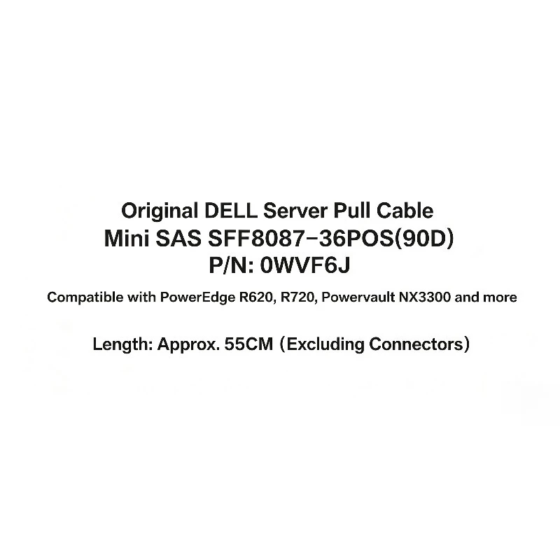 DELL 0WVF6J Mini SAS SFF8087-36POS Server Connection Cable Compatible with R620 R720