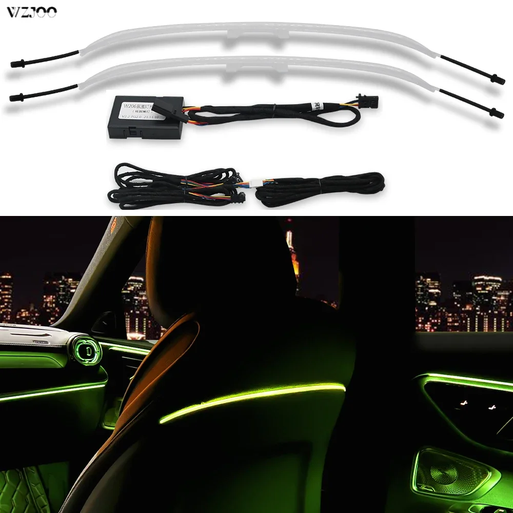 64 Colours Seat back light For Mercedes Benz C GLC Class W205 X253 W206 Interior Decorate Ambient Light Modification Kit