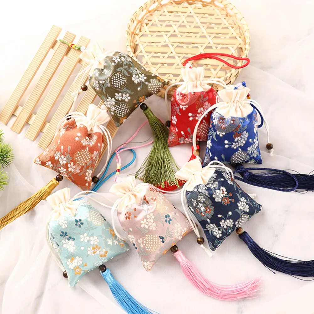 Chinese Style Embroidered Sachet, Wormwood Bag, Car Hanging Pendant, Retro Brocade Pouch