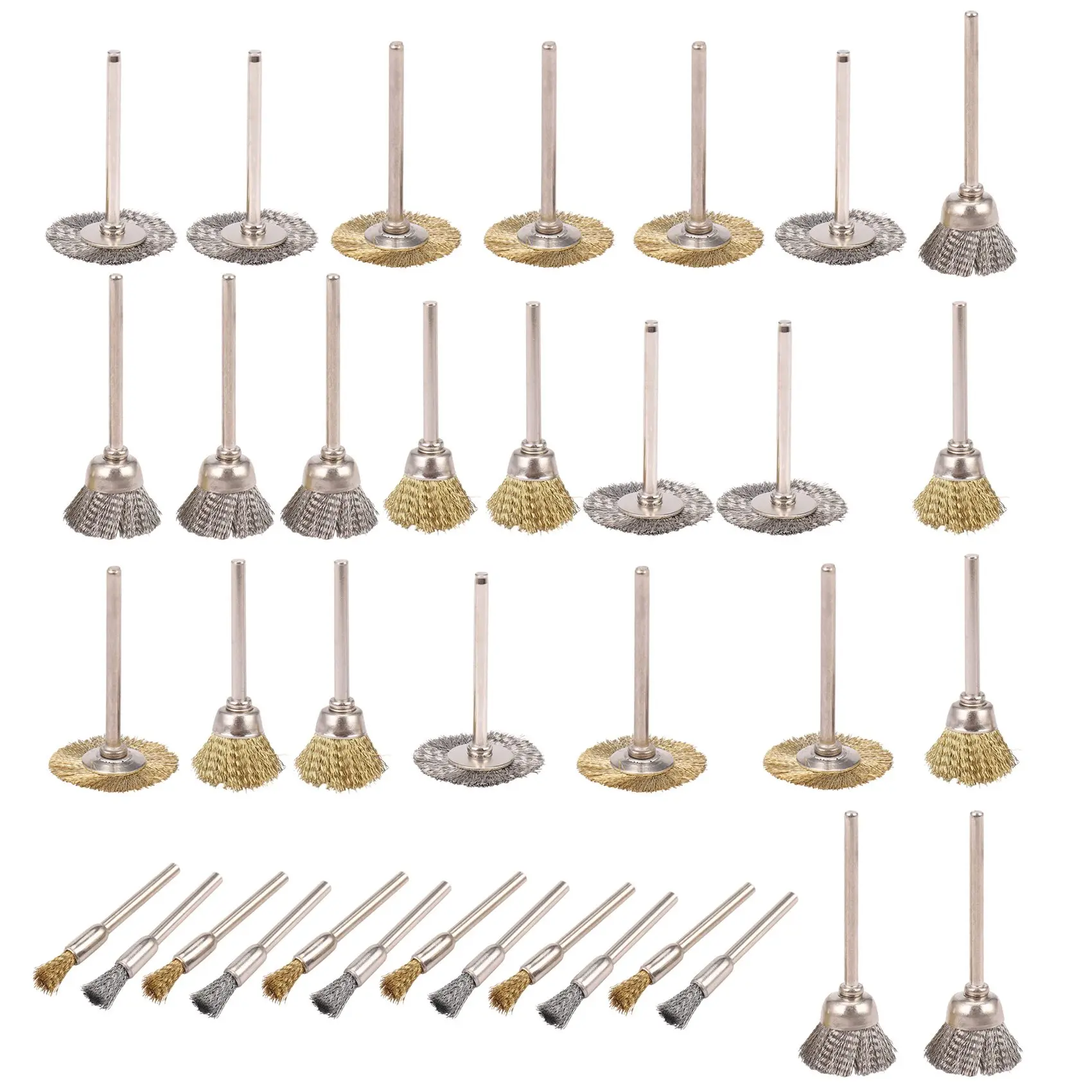 AB13-36 Pcs Copper Wire Polishing Wheel Brush Drum Full Set For Dremel Rotary Tool Hot