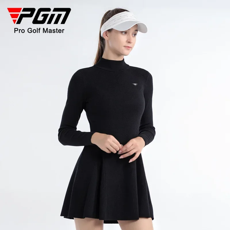 PGM 2024 high quality golf Women Sweater Dress Fitness Warm  windproof Lady Tennis Slim Sportswear Moisture spring Tennis Dress