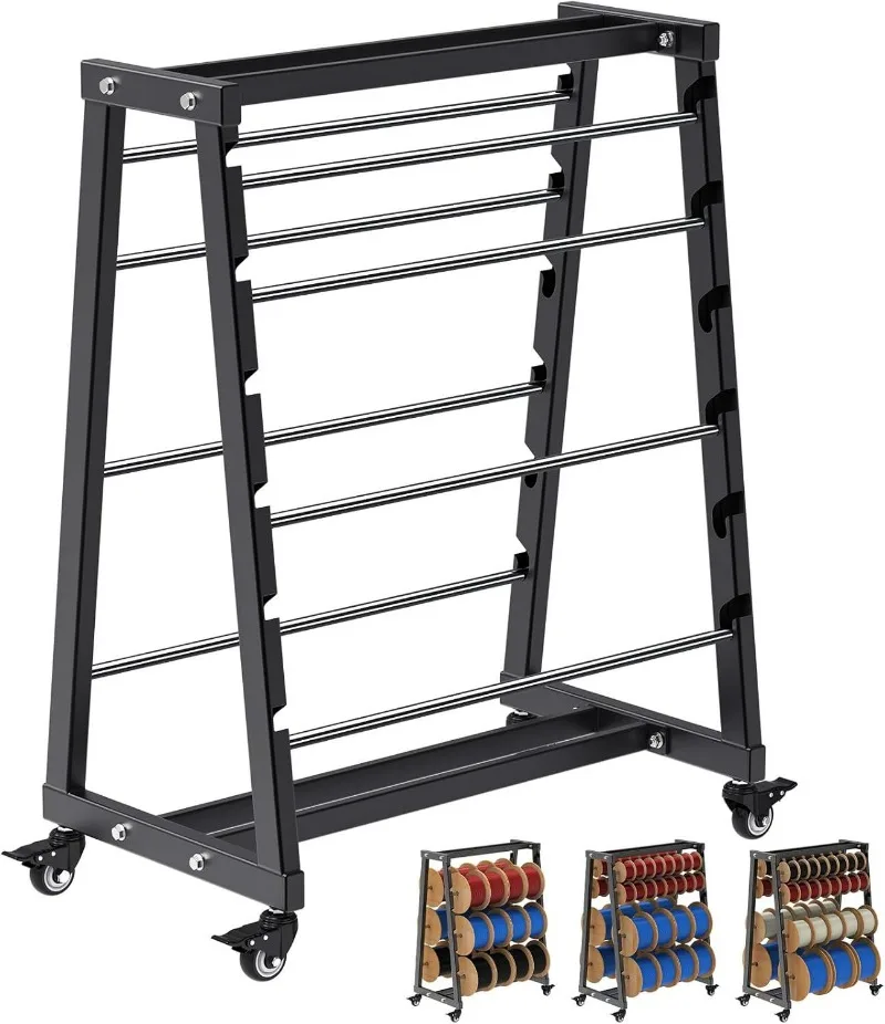 Heavy Duty 8-Rod Spool Rack Cable Box Distributor Display Rack Adjustable Spool Rack