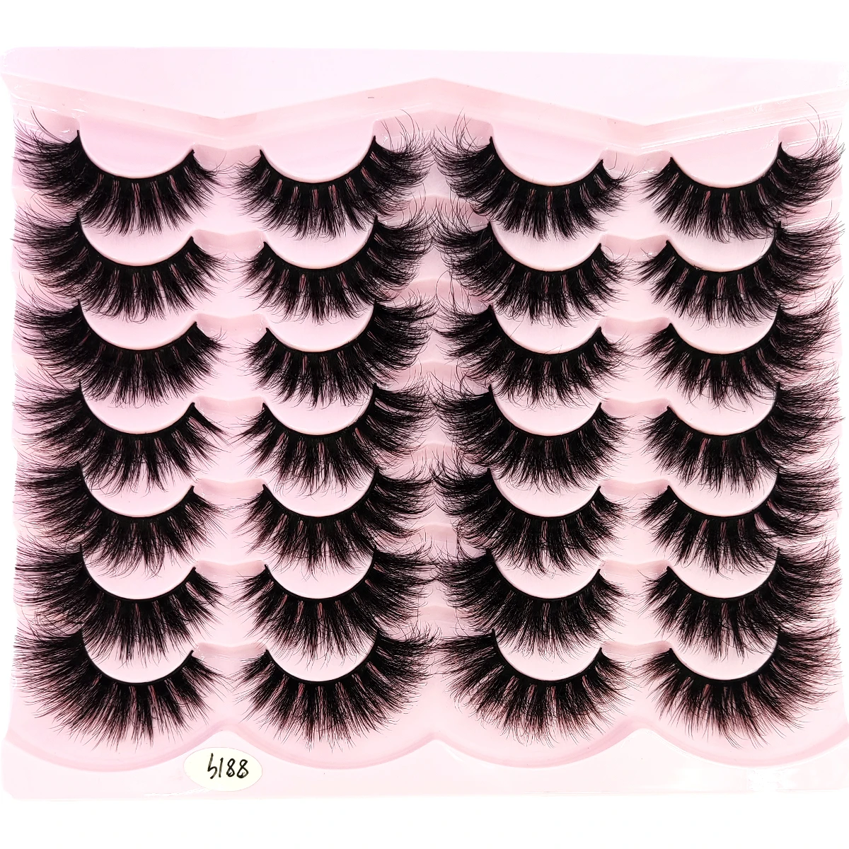 New 14 pairs of 3D artificial mink eyelashes with fluffy and flexible curls natural feather effect lightweight flexible eyelashe
