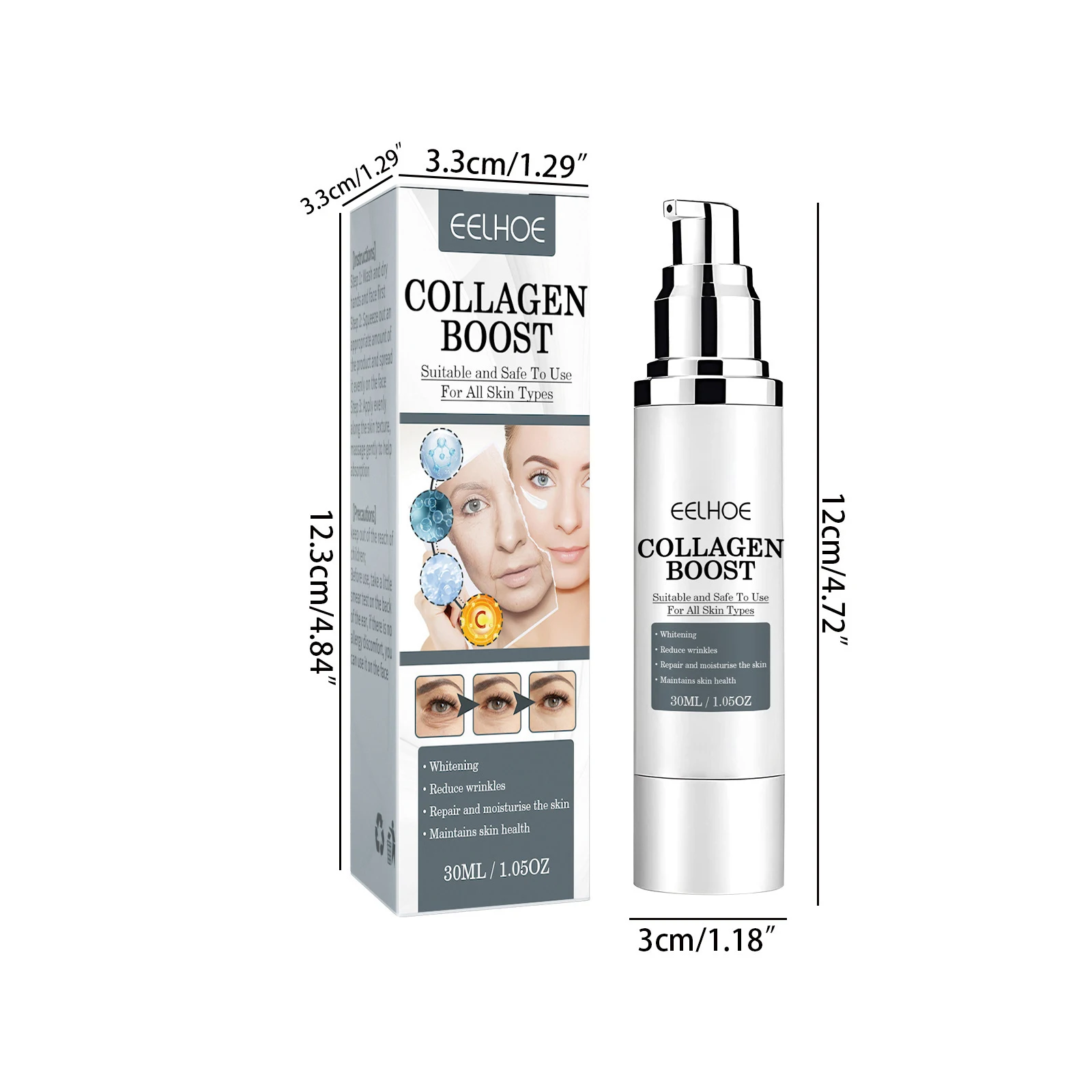 30Ml Collageen Anti-Rimpelcrème Ruwheid Verbetering Crème Voor Rimpels En Acne Bestrijden