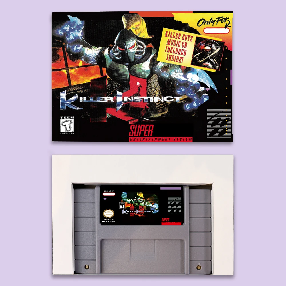 Killer Instinct Action games for SNES 16 bit USA NTSC or EUR PAL Video Game Consoles Cartridge