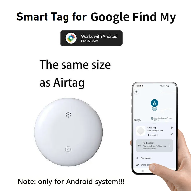 Gps-tracker voor Android Google Vind mijn apparaat Global Positioning Locator Airtag Vervanging Smart Finder voor auto Kinderen Dierentas