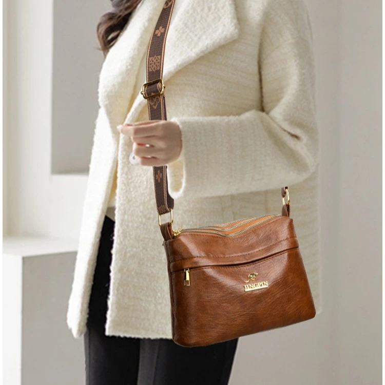 

PU leather women's crossbody bag with large capacity and multiple compartments, crocodile pattern commuting crossbody bag