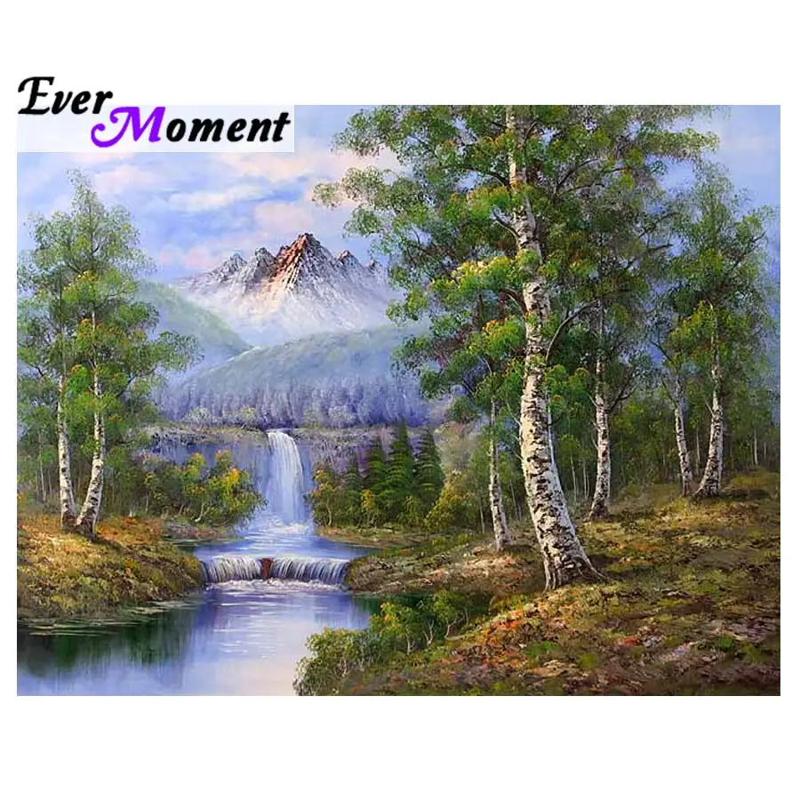 

DIY 5D Diamond Painting Scenic Landscape Full Ever Moment Diamond Embroidery Mosaic Kit Tree Waterfall Decor ASF764