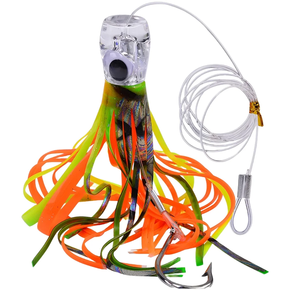 for octopus Fishing Lure for acrylic Soft Bait 17cm 23cm Saltwater Trolling Type with Lifelike Movement and Barbed Hooks