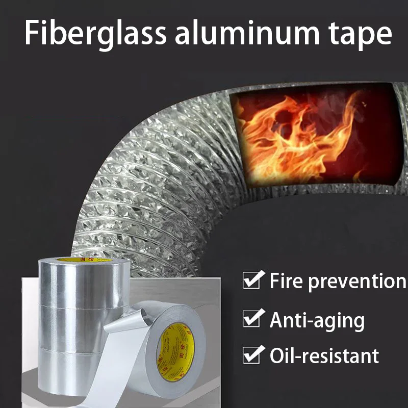 Thickened Self-Adhesive Aluminum Foil Tape, High-Temperature Resistant, Waterproof, Sunproof, Heat-Insulating Foil Tape, for Pip