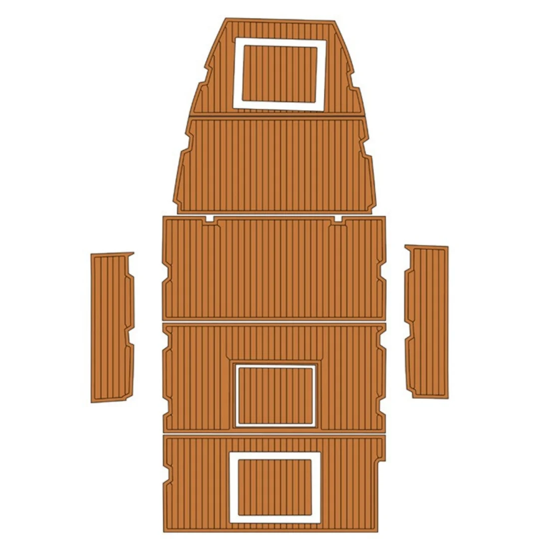 Boat Flooring Mat, EVA Foam Faux Teak Sheet, Strong Adhesive Non-Slip Marine Deck Pad, for Yacht Sailboat Swim Cockpit Deck