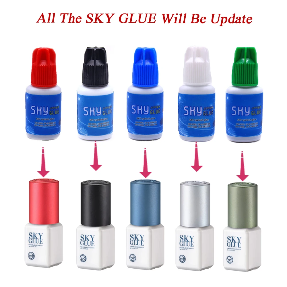 Original Korea 5ml Sky Glue S+ 1s Fast Dry Strong Eyelash Extension Adhesive Retention 6-7 Weeks Wholesale Sky Cola