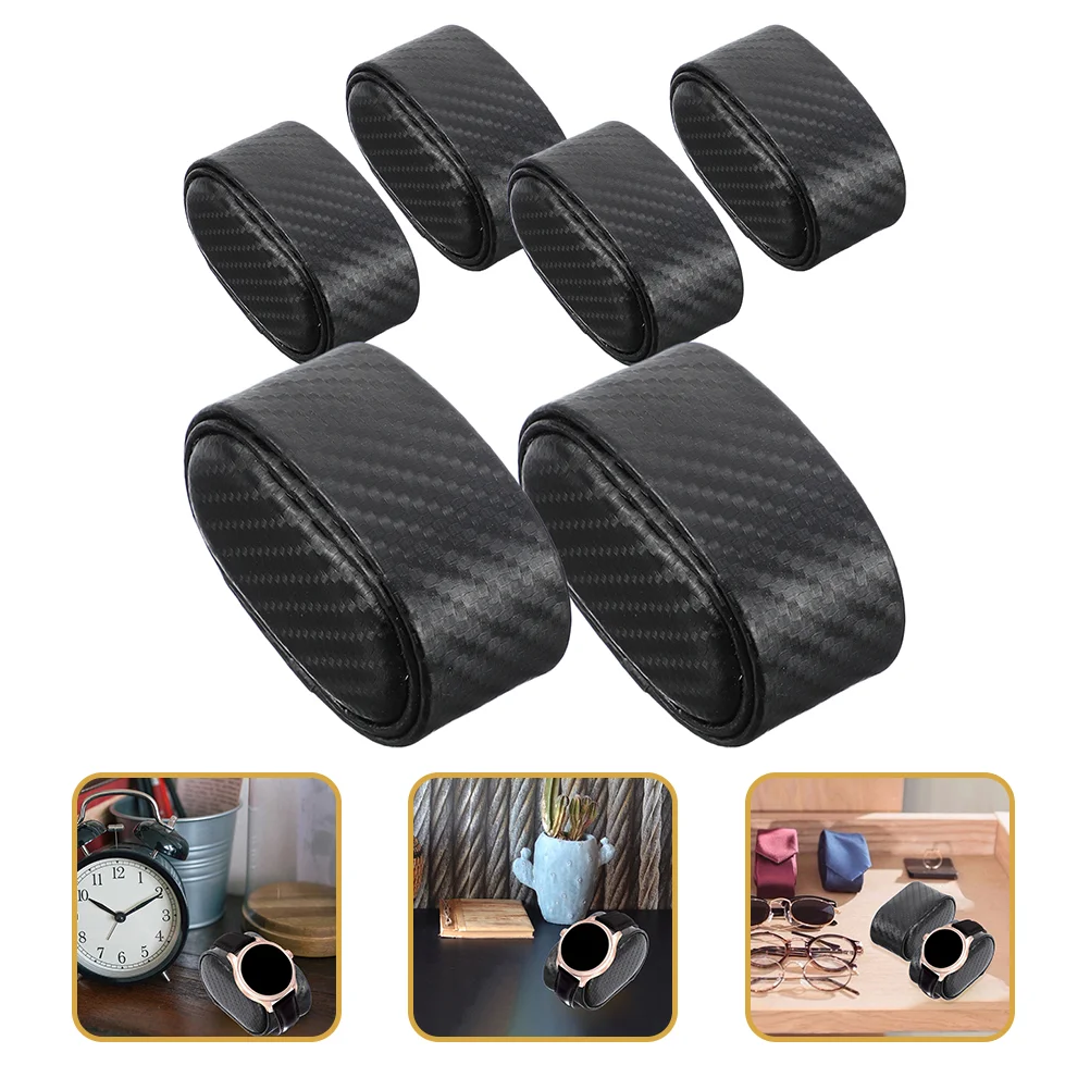 6 個カーボンクッションバングルディスプレイジュエリーブレスレット収納時計ディスプレイ枕パーティージュエリー枕装飾