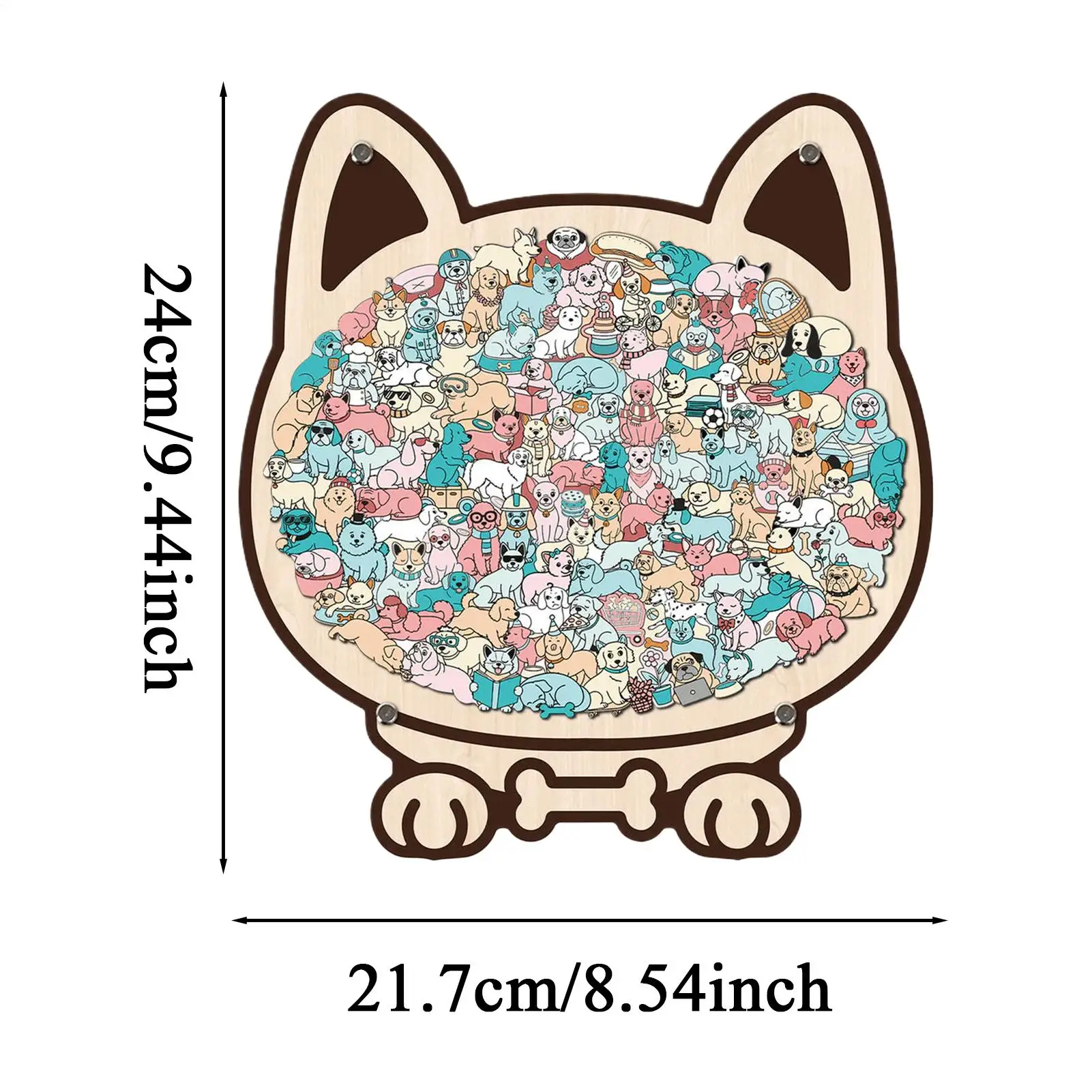 Houten puzzels voor volwassenen 135-delig uitdagingsspel in dierenvorm Houten puzzel in de vorm van een hond voor verjaardag, vakantie, educatief