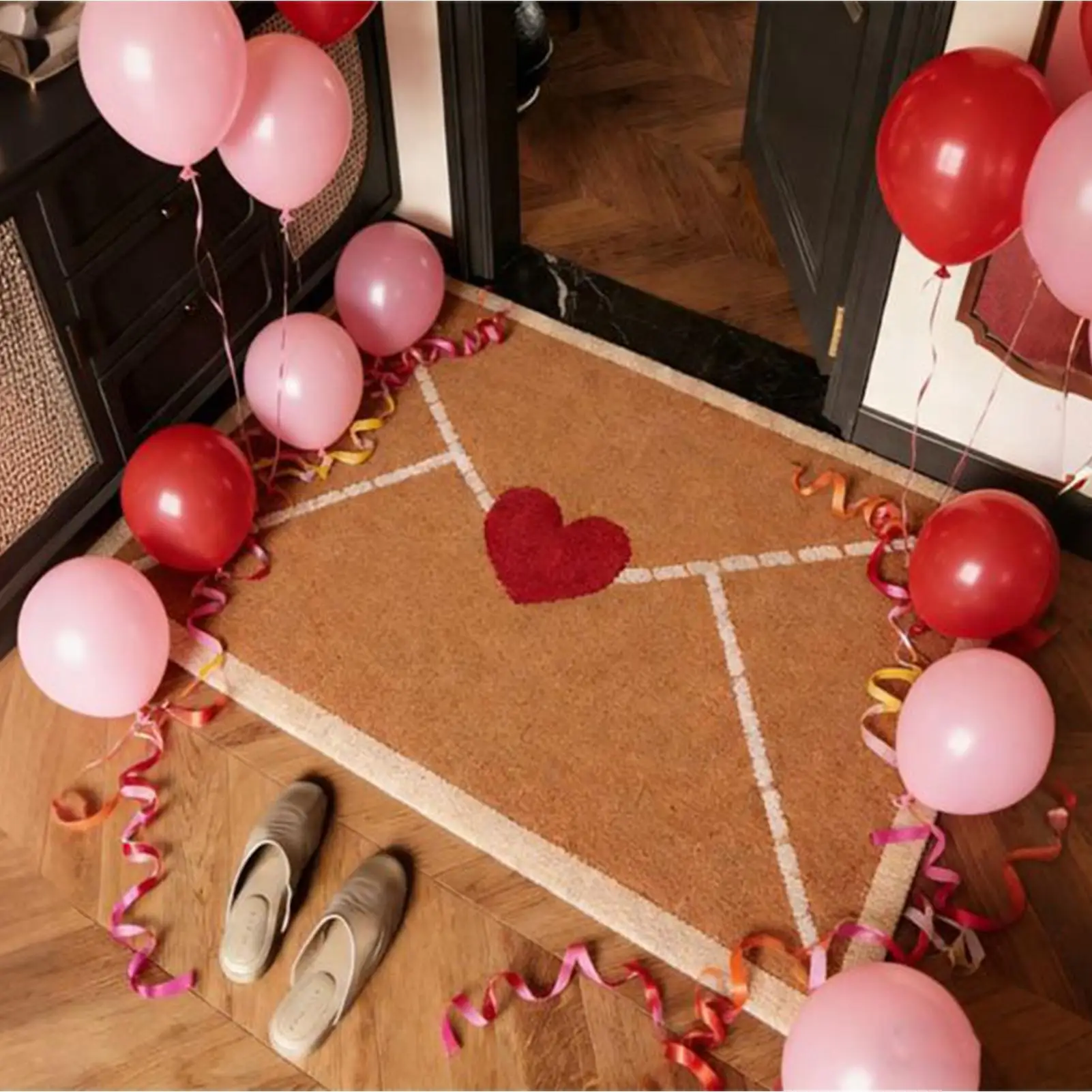 Valentine's Day Heart  Envelope Welcome Doormat Rectangular Mat Home Decorative Indoor Outdoor Doormat water absorption mat