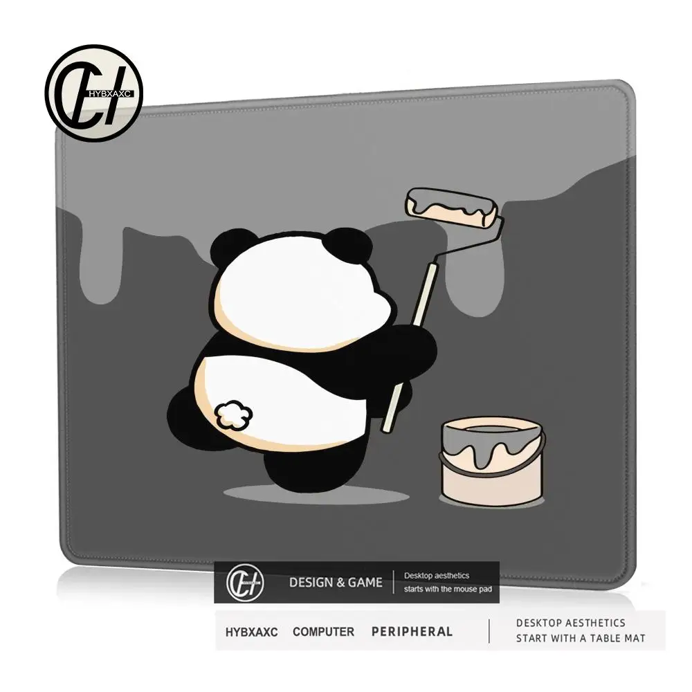 Black And White Panda Gaming Mouse Pad Small Non-Slip Desk Mat with HD Print for PC/Keyboard