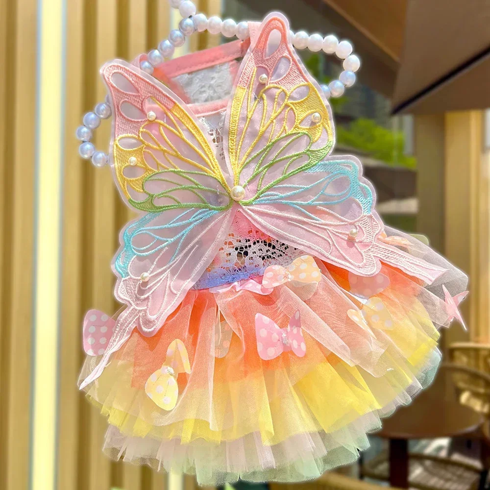 فستان الأميرة الوردي الرائع لـ Chihuahuas الصغيرة - طباعة صيفية ناعمة، مثالي لتميمة فتاة الحيوانات الأليفة!