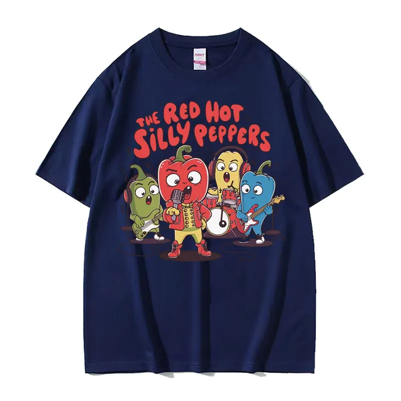 Red Hot Silly Peppers Humor Meme T Shirt Funny 90s Retro Rock Style Tee Shirt Men Women Casual 100% Cotton Short Sleeve T-shirt