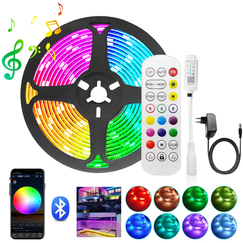 

SMD 5050 LED Stirp Lights for Room Decoration Christmas Bluetooth Neon Lights RGB Tape Color 1m-5m 10m 15m 20m 30m Luces LED