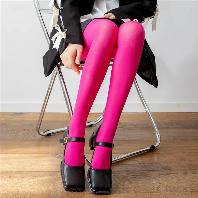 2026 Neue Frühlings-Damenstrumpfhose 80D Denier Samt Blickdichte Strumpfhose Bunte Damenstrumpfhose Stretch-Strumpfhose in Dopamin-Farben – Detail 14