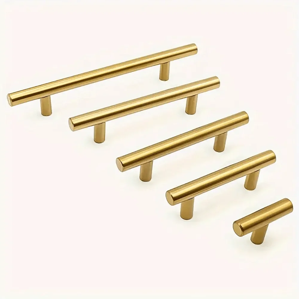 12pcs Gold Cabinet Drawer Pull Handles, Brushed Nickel Stainless Steel Knobs for Drawers